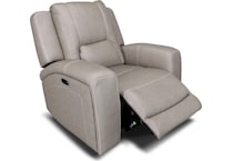 bison grey leathe rpower recliner   