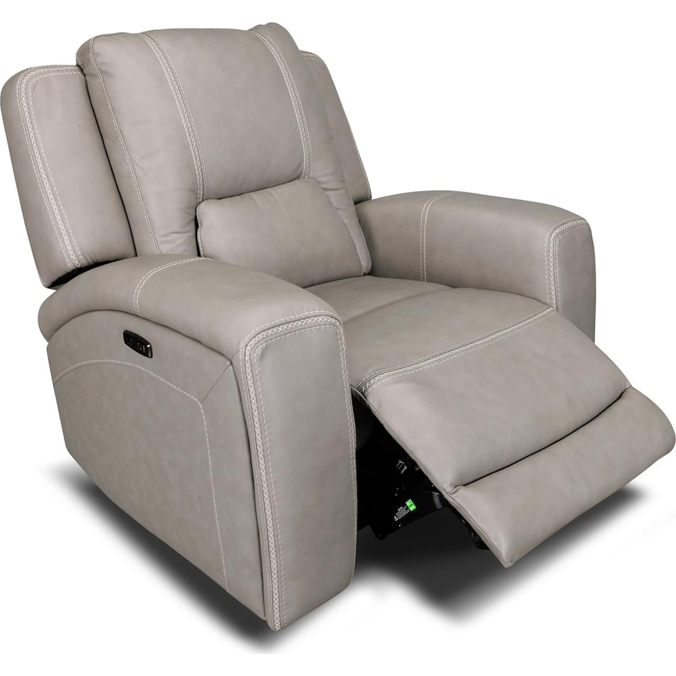bison grey leathe rpower recliner   