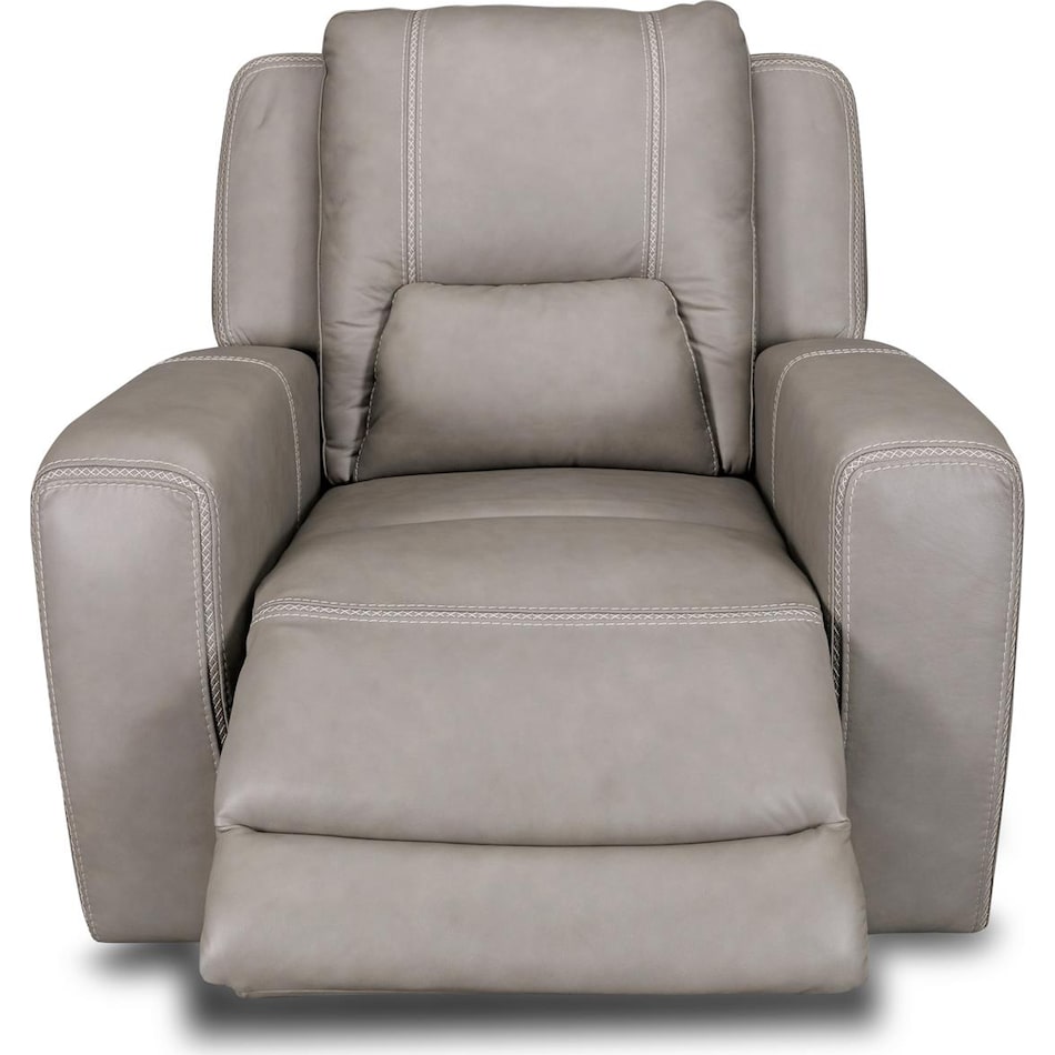 bison grey leathe rpower recliner   