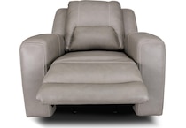 bison grey leathe rpower recliner   