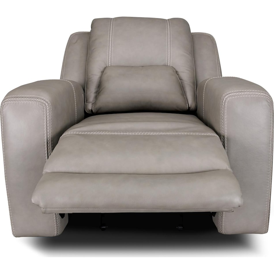 bison grey leathe rpower recliner   