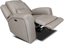 bison grey leathe rpower recliner   