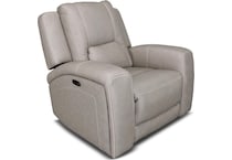 bison grey leathe rpower recliner   