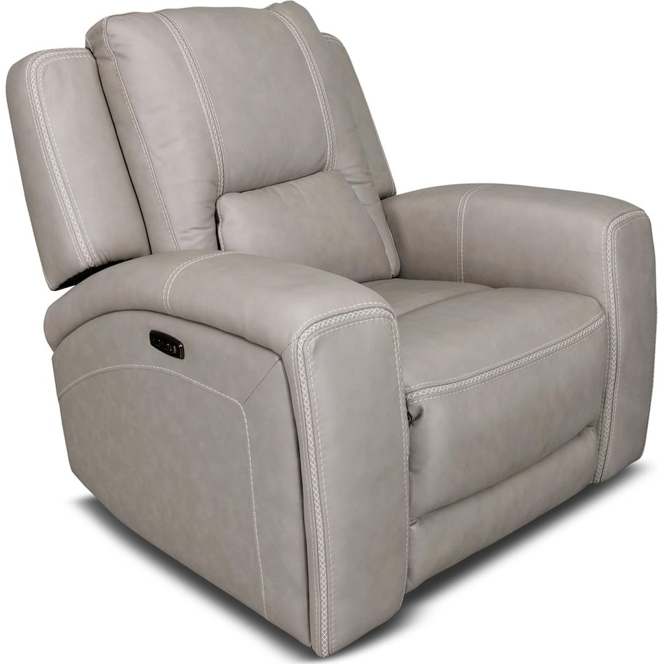 bison grey leathe rpower recliner   