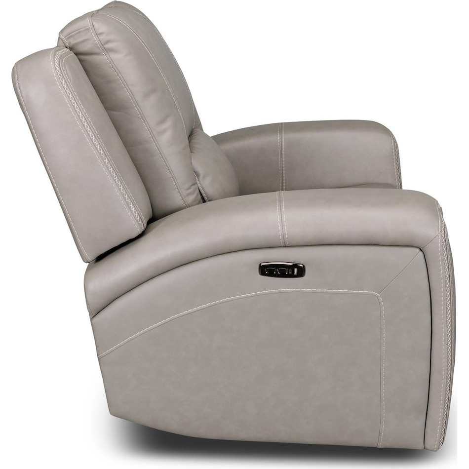 bison grey leathe rpower recliner   