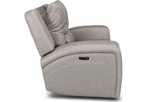 bison grey leathe rpower recliner   