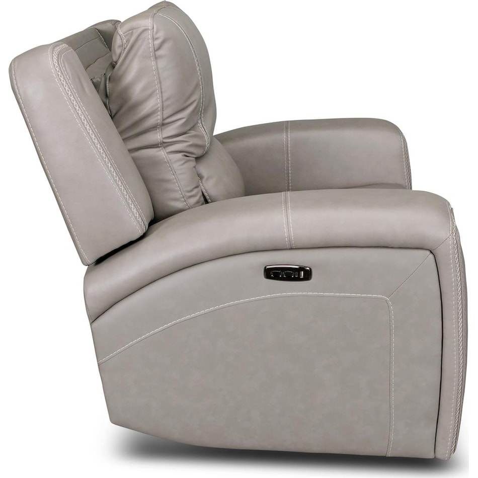bison grey leathe rpower recliner   