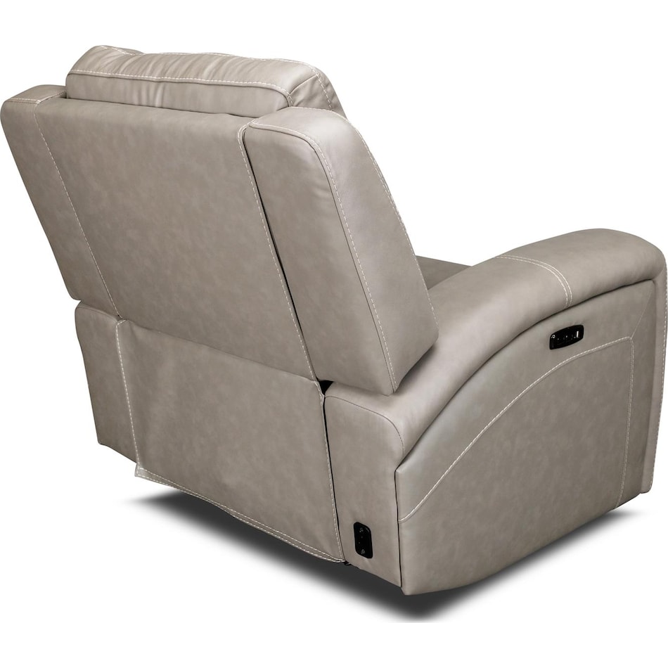 bison grey leathe rpower recliner   
