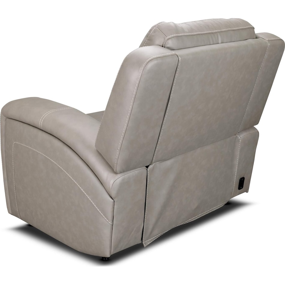 bison grey leathe rpower recliner   