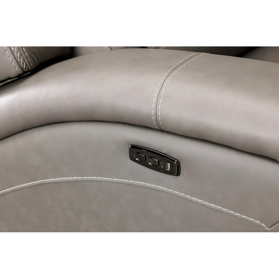 bison grey leathe rpower recliner   
