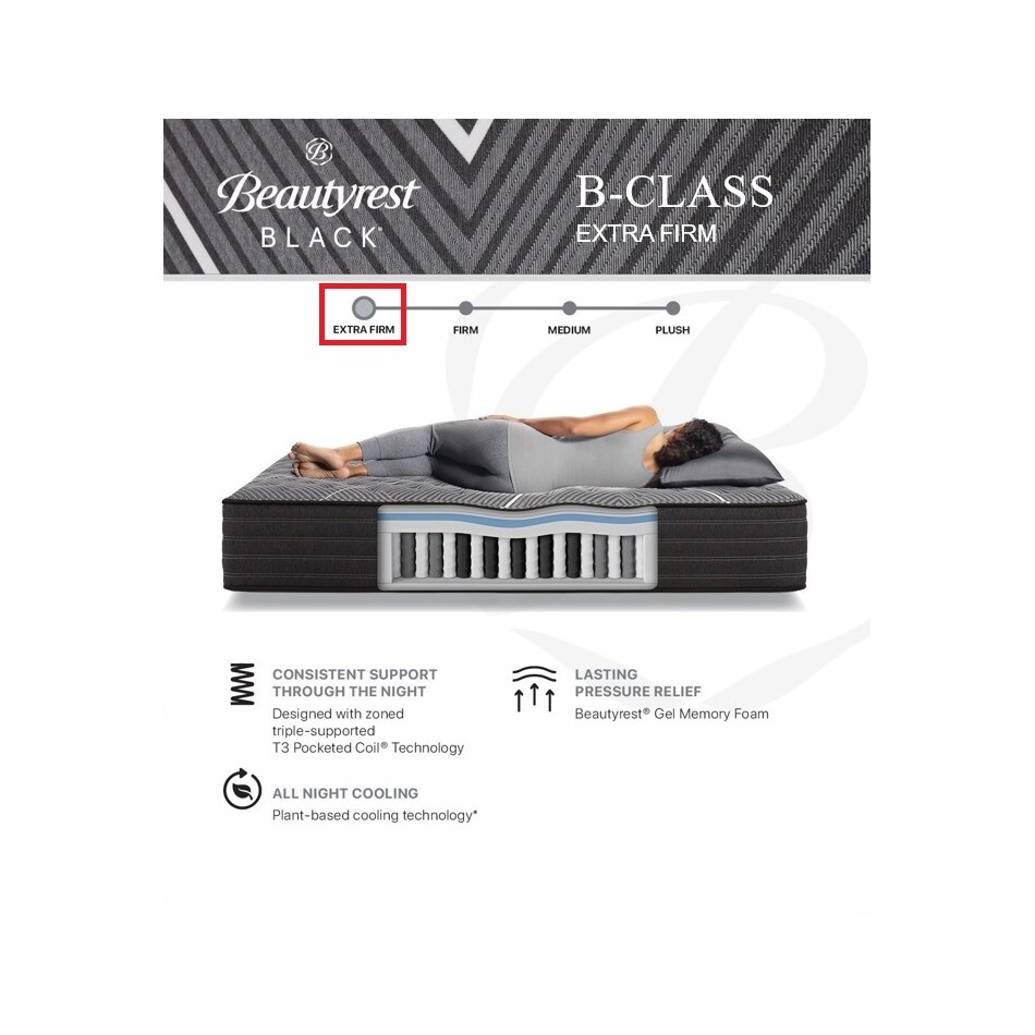 black b class extra firm tighttop mattress cal king   
