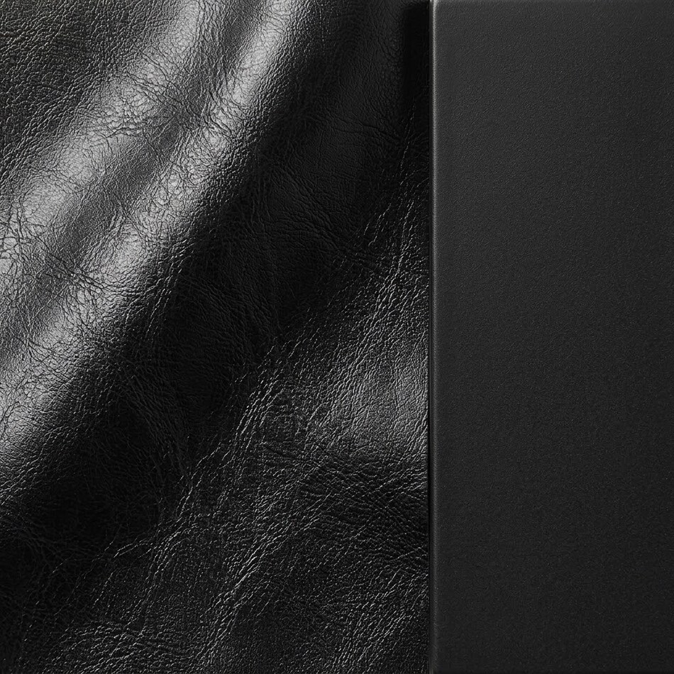 black faux leather swatch  