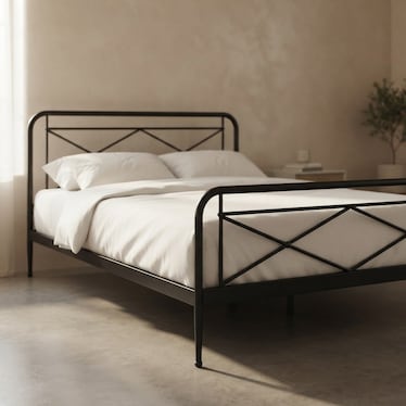MONROW KING VINTAGE METAL BED