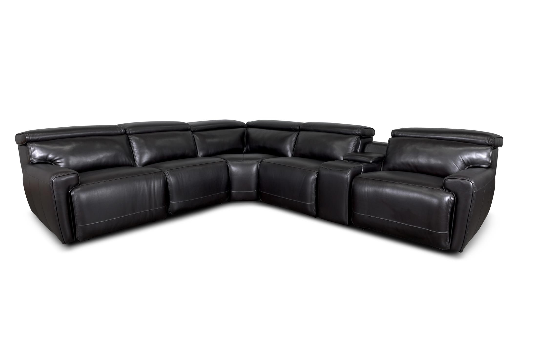 ALARA 6-PC ZERO-GRAVITY LEATHER POWER RECLINING SECTIONAL | Morris