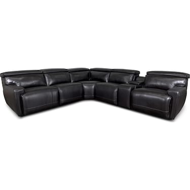ALARA 6-PC ZERO-GRAVITY LEATHER POWER RECLINING SECTIONAL