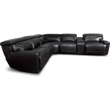 ALARA 6-PC ZERO-GRAVITY LEATHER POWER RECLINING SECTIONAL