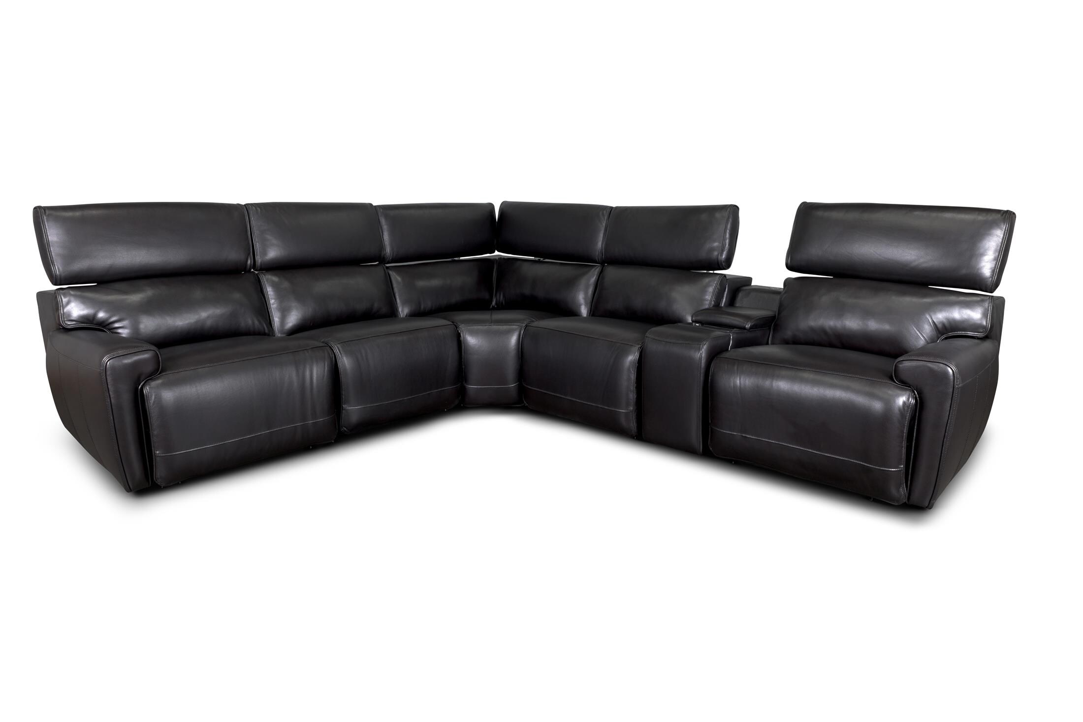 ALARA 6-PC ZERO-GRAVITY LEATHER POWER RECLINING SECTIONAL | Morris