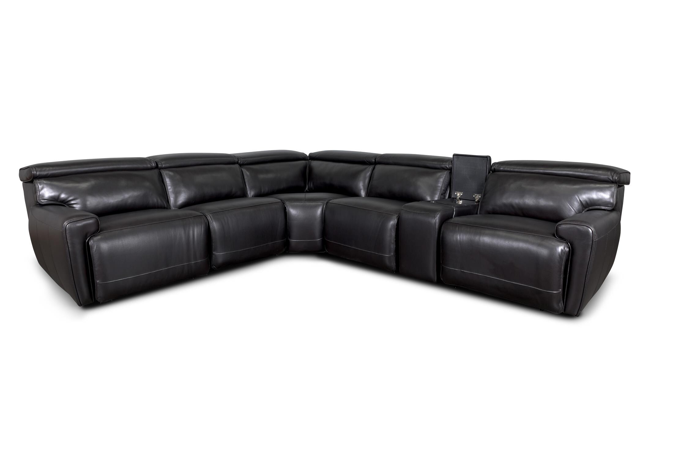 ALARA 6-PC ZERO-GRAVITY LEATHER POWER RECLINING SECTIONAL | Morris