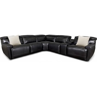 ALARA 6-PC ZERO-GRAVITY LEATHER POWER RECLINING SECTIONAL
