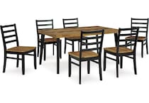 blondon brown black dining set   