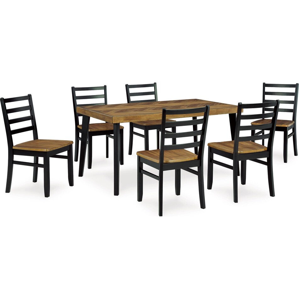 blondon brown black dining set   