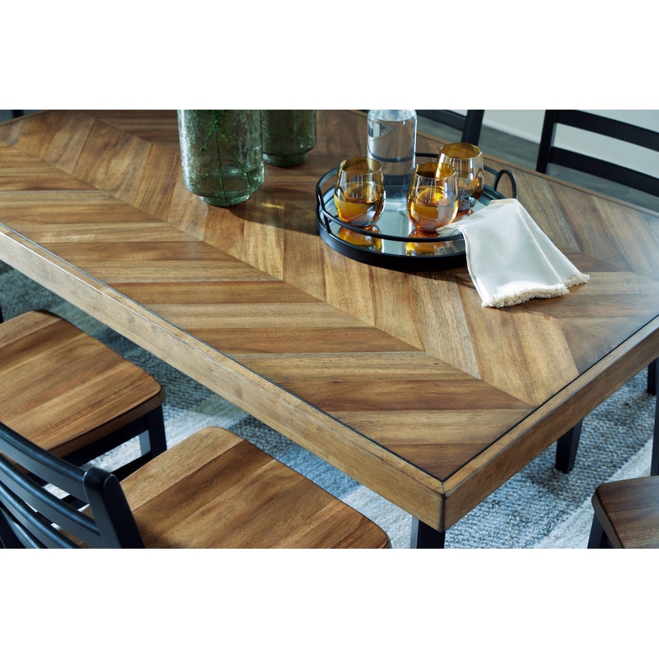 blondon brown black dining set   