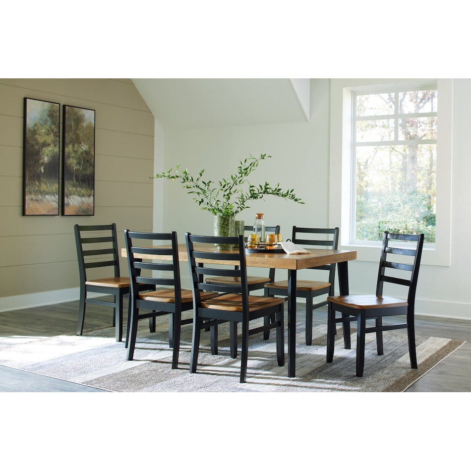 blondon brown black dining set   