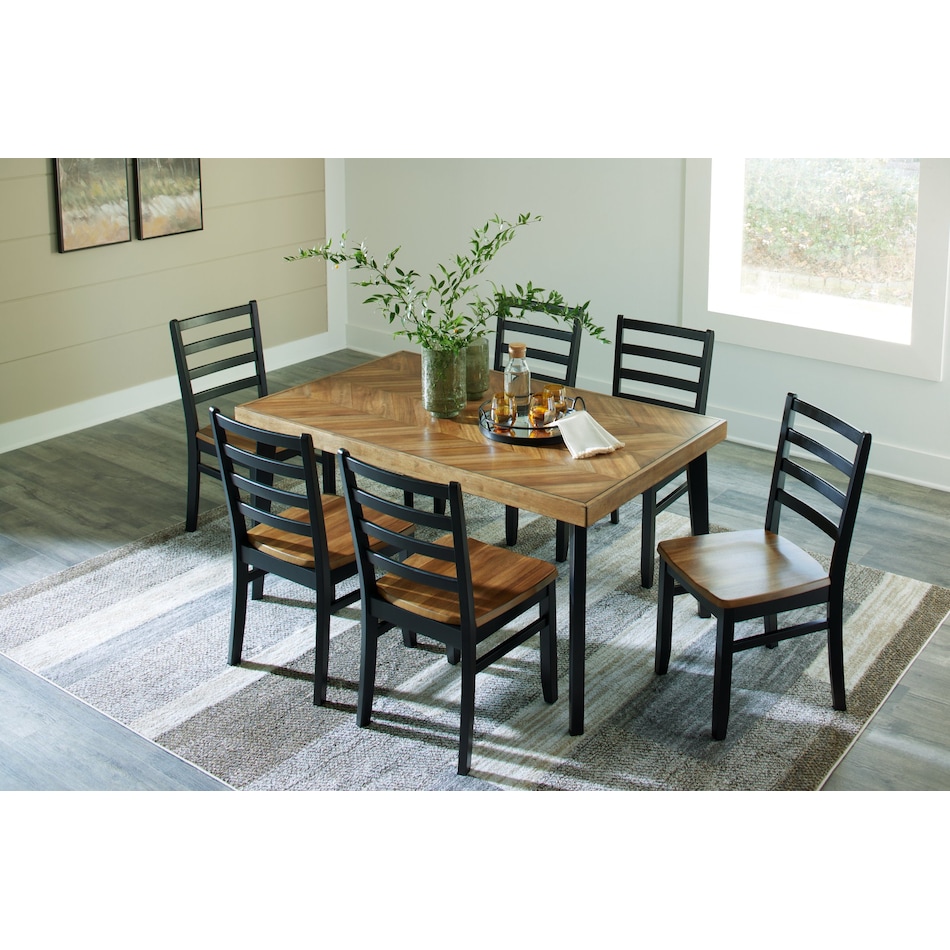 blondon brown black dining set   