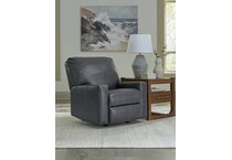bolsena blue leather recliner   
