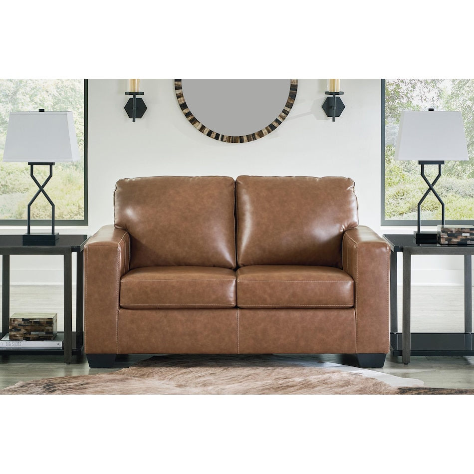 bolsena caramel leather loveseat   