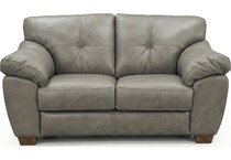 bosco mushroom leather loveseat   
