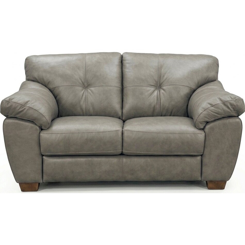 bosco mushroom leather loveseat   