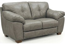 bosco mushroom leather loveseat   