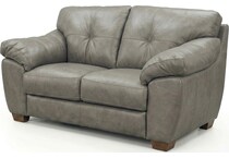 bosco mushroom leather loveseat   