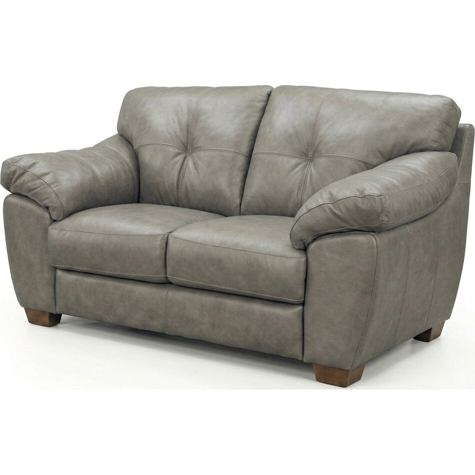 bosco mushroom leather loveseat   