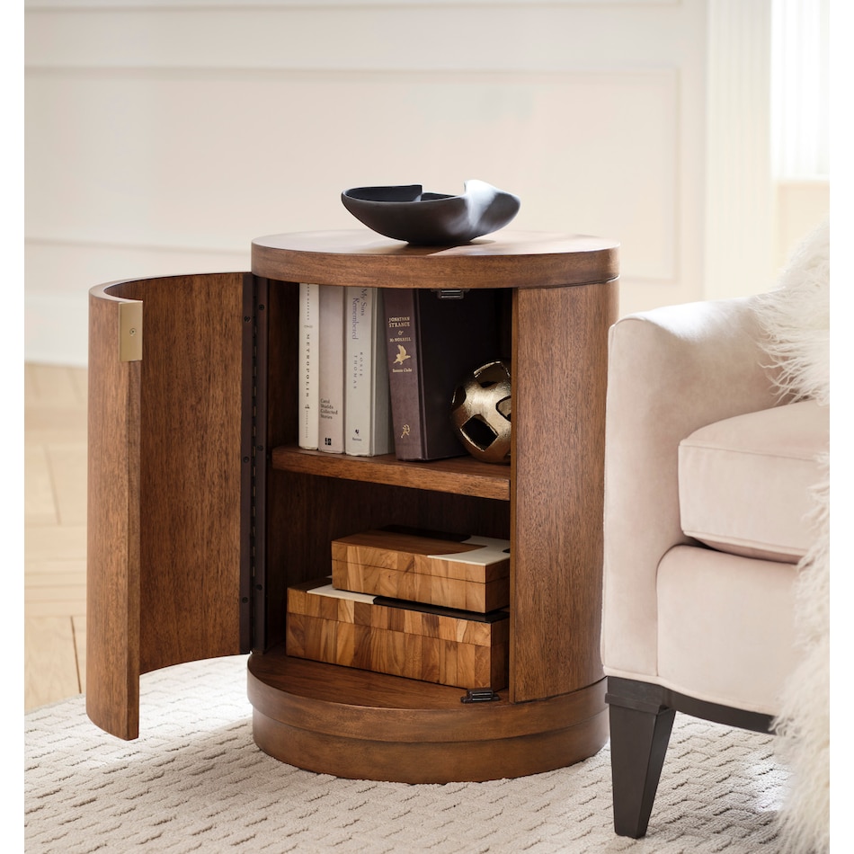 boston spiced caramel chairside table   