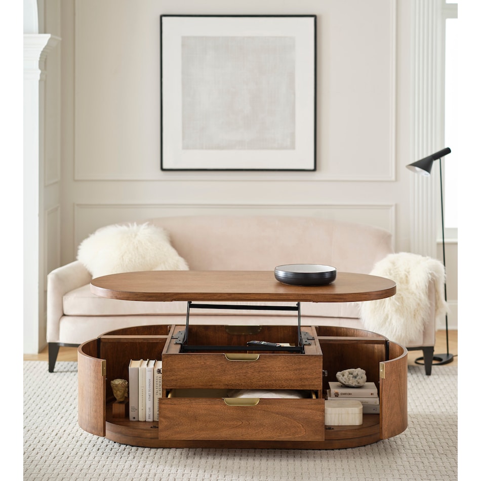 boston spiced caramel cocktail table lift top   
