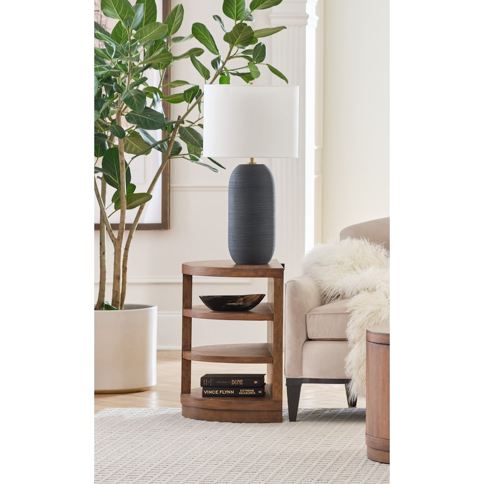 boston spiced caramel end table   