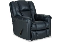 bowen navy leather rocker recliner   