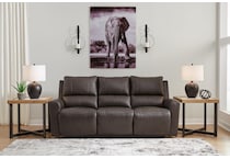 boxmere brown power leather reclining sofa   