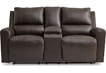 boxmere power leather reclining console loveseat   