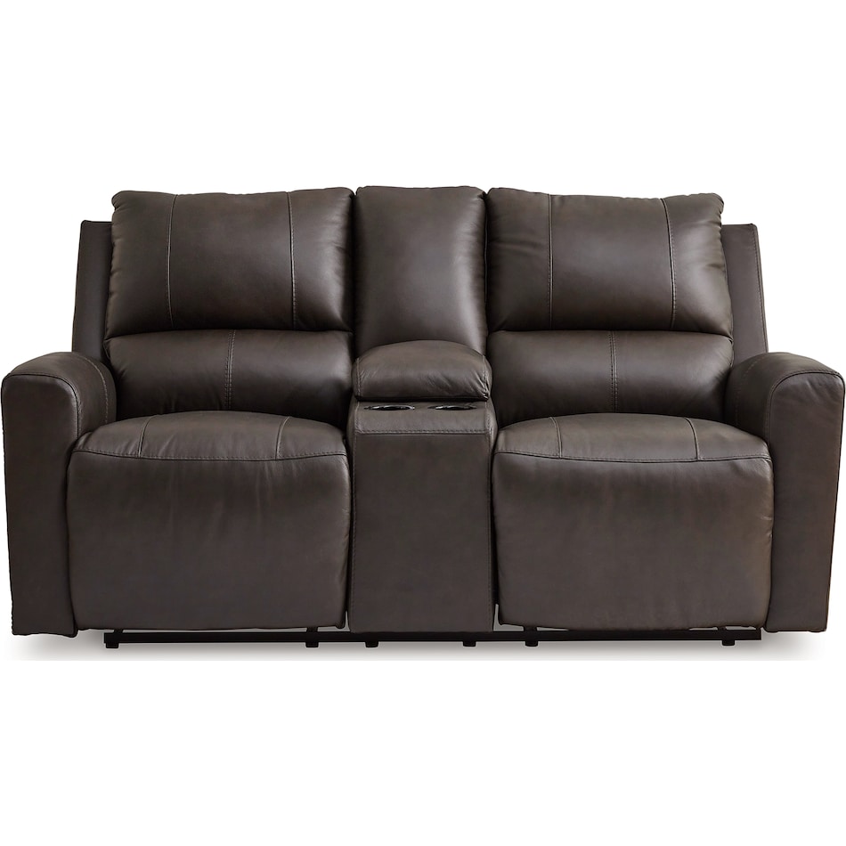 boxmere power leather reclining console loveseat   