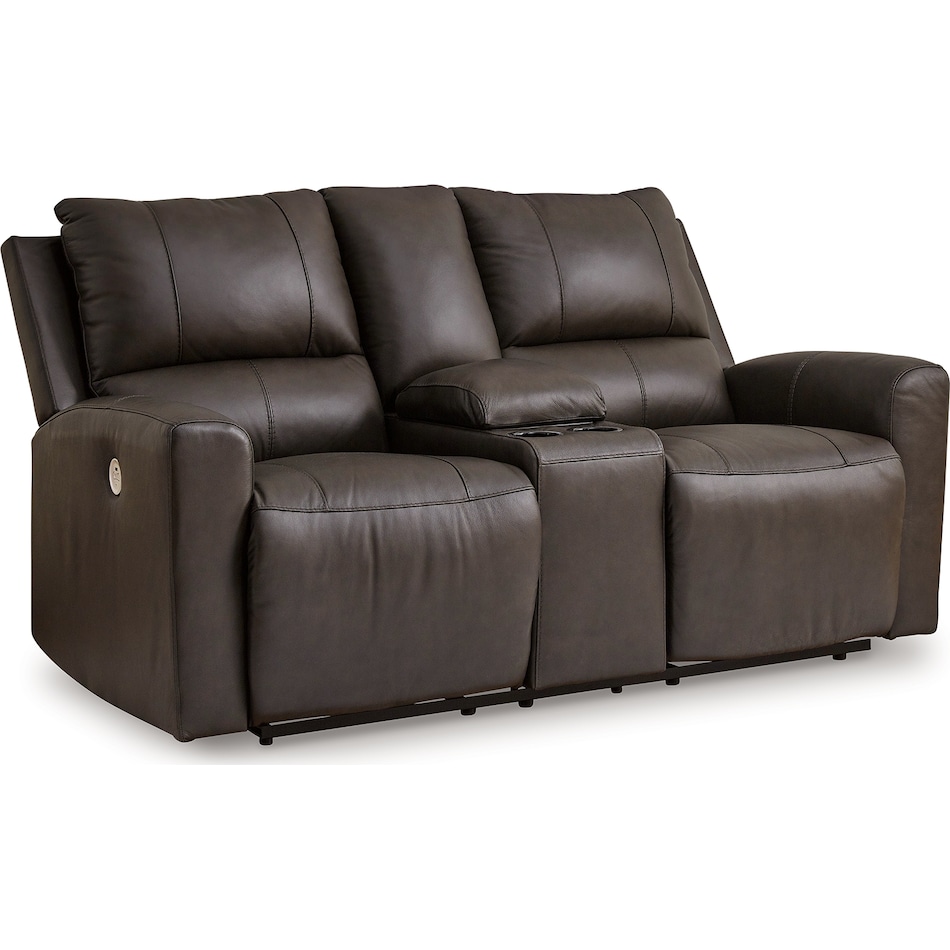 boxmere power leather reclining console loveseat   