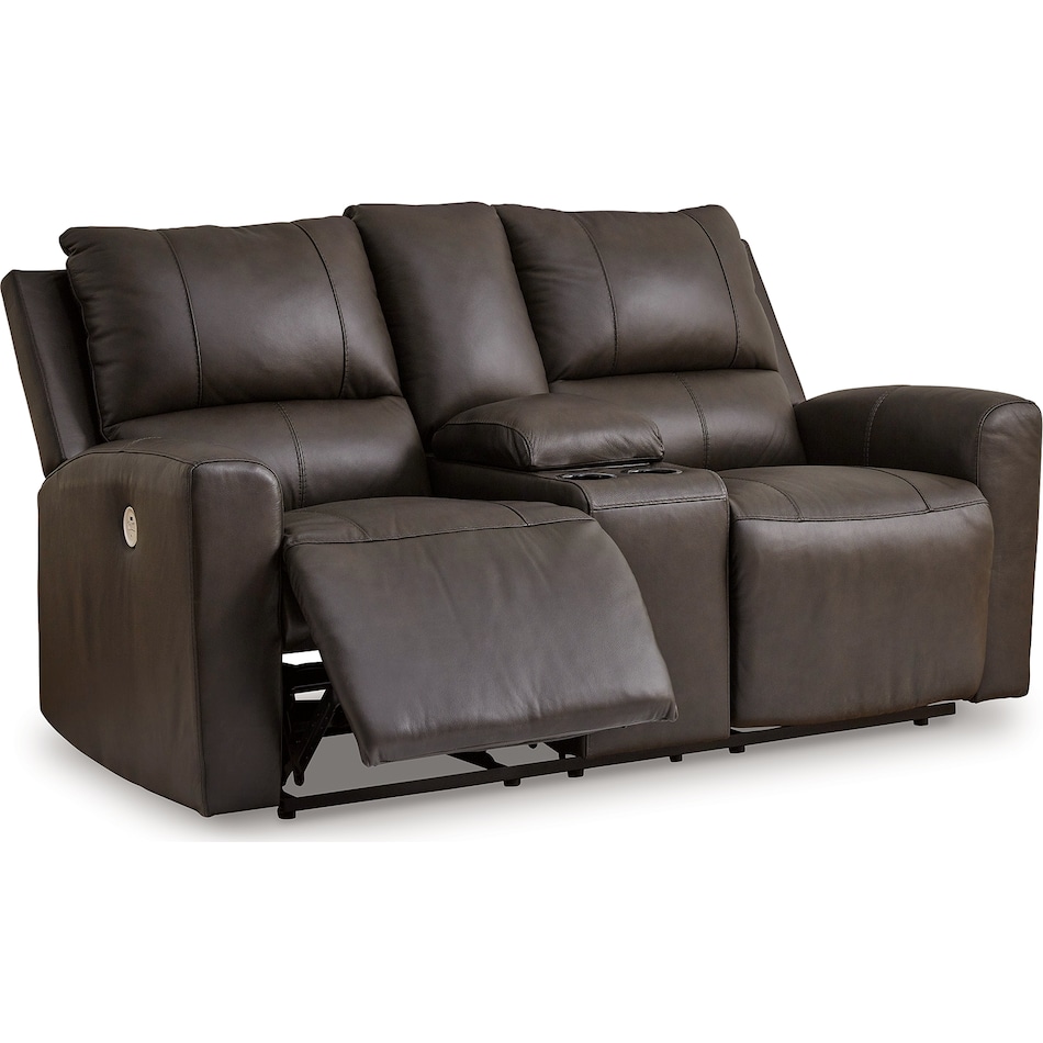 boxmere power leather reclining console loveseat   