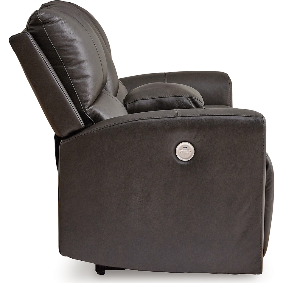 boxmere power leather reclining console loveseat   