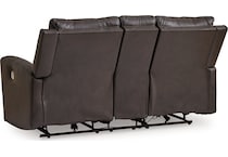 boxmere power leather reclining console loveseat   