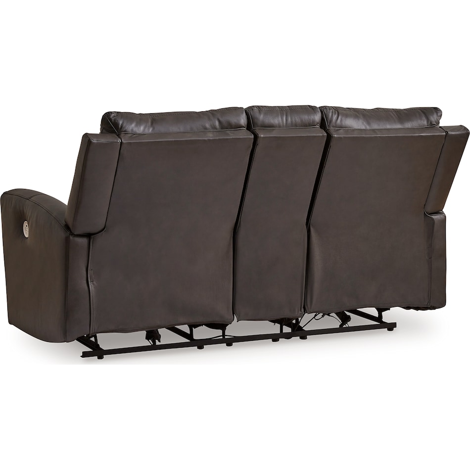 boxmere power leather reclining console loveseat   