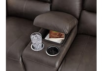 boxmere power leather reclining console loveseat   