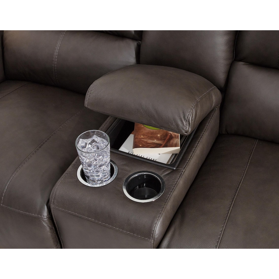 boxmere power leather reclining console loveseat   