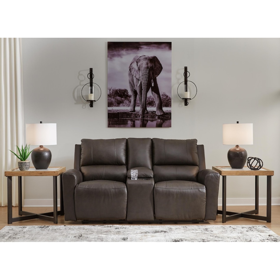 boxmere power leather reclining console loveseat   